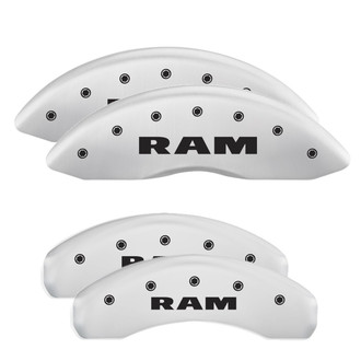MGP® - Gloss White Caliper Covers with Ram Engraving (Full Kit, 4 pcs)