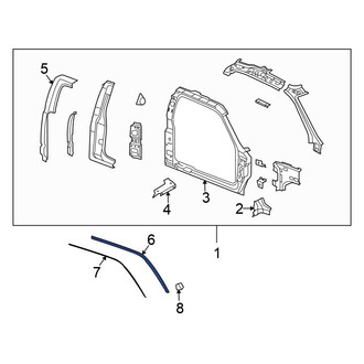 Mitsubishi OE - Front Left Upper Outer Door Seal