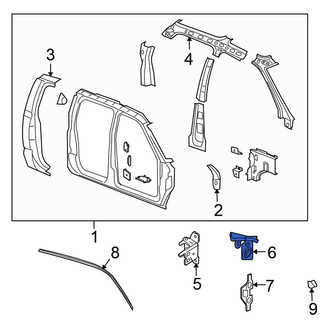Mitsubishi OE - Left Body A-Pillar Baffle Plate