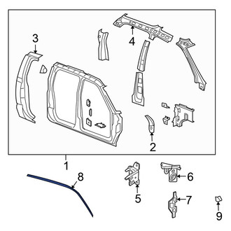 Mitsubishi OE - Front Left Upper Outer Door Seal