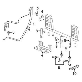 Mitsubishi OE - Restraint Systems - Rear Seat Belts (LS Extended Cab)