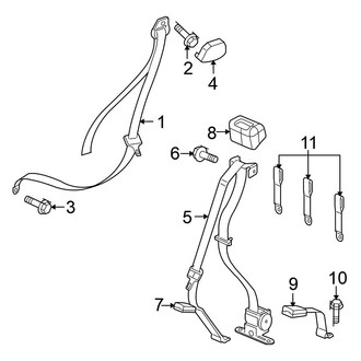 Mitsubishi OE - Restraint Systems - Rear Seat Belts (LS Double Cab)