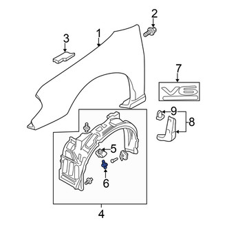 Mitsubishi OE - Fuel Tank Shield Clip