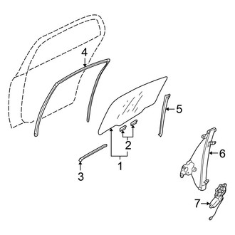 Mitsubishi OE - Rear Door - Glass & Hardware