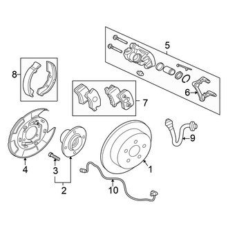 Mitsubishi OE - Rear Suspension - Brake Components (XLS AWD)