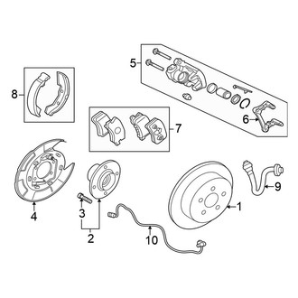 Mitsubishi OE - Rear Suspension - Brake Components (AWD)