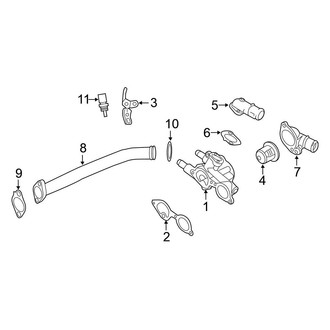 Mitsubishi OE - Cooling - Housing & Components (Thermostat Components), (GT / LE / SEL)