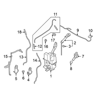 Mitsubishi OE - Windshield - Washer Components (ES / SE / SE Tech / SEL / SEL Premium / SEL Touring)