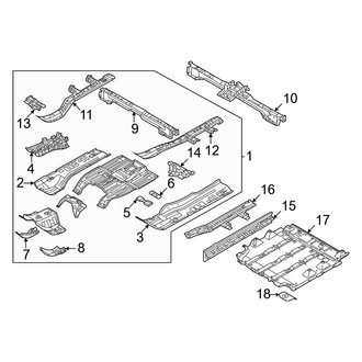 Mitsubishi OE - Pillars, Rocker & Floor - Floor & Rails (ES / SE / SE Tech / SEL / SEL Premium / SEL Touring)