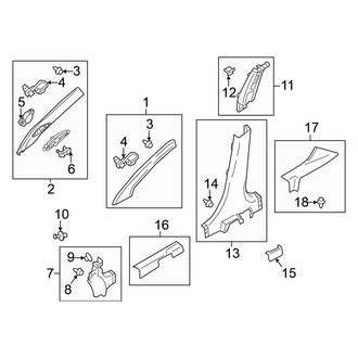 Mitsubishi OE - Pillars, Rocker & Floor - Interior Trim (ES / SE / SEL)