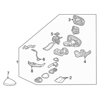 Mitsubishi OE - Front Door - Outside Mirrors (With Power Fold), (SE / SEL / SEL Launch Edition)