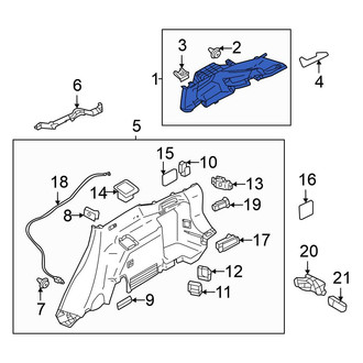 Mitsubishi OE - Rear Left Upper Interior Quarter Panel Trim Panel