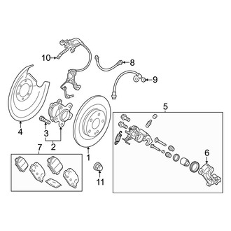Mitsubishi OE - Rear Suspension - Brake Components (ES / SE / SEL AWD)