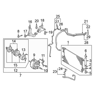 Mitsubishi OE - Air Conditioner & Heater - Condenser, Compressor & Lines