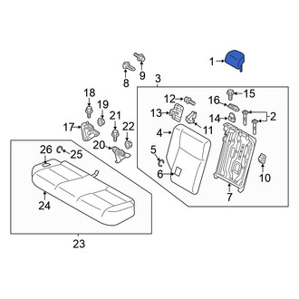 Mitsubishi OE - Rear Left Outer Headrest