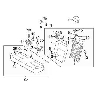 Mitsubishi OE - Seats & Tracks - Rear Seat Components (40% Side)