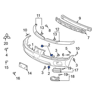 Mitsubishi OE - Front Bumper Cover Retainer