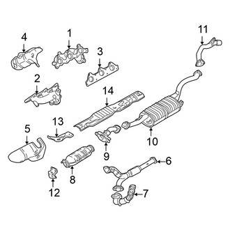 Mitsubishi OE - Exhaust System - Exhaust Components (Federal), (ES / Limited / LS / XLS)