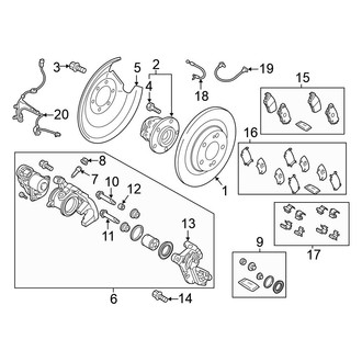 Mitsubishi OE - Rear Suspension - Brake Components (With Electric Parking Brake), (SE / SEL FWD)