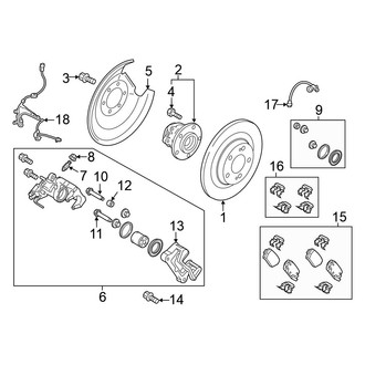 Mitsubishi OE - Rear Suspension - Brake Components (W/O Electric Parking Brake), (Black Edition)