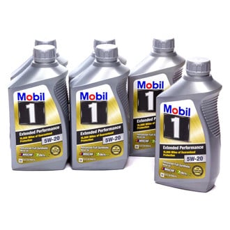 Mobil 1® - Advanced™ Extended Performance SAE 5W-20 Full Synthetic Motor Oil, 1 Quart x 6 Bottles