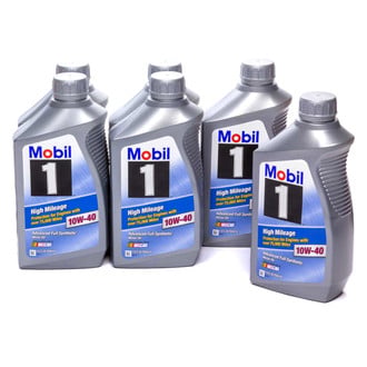 Mobil 1® - High Mileage™ SAE 10W-40 Full Synthetic Motor Oil, 1 Quart x 6 Bottles