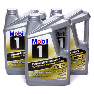 Mobil 1® - Extended Performance™ SAE 0W-20 Synthetic Motor Oil, 5 Quarts x 3 Jugs