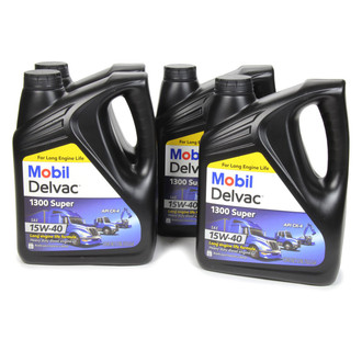 Mobil 1® 122492 - Delvac™ 1300 Super SAE 15W-40 Synthetic Blend Diesel Motor Oil, 1 Gallon x 4 Jugs