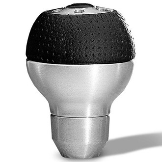MOMO® - Race Airleather Series Black Gear Shift Knob with Aluminum Base