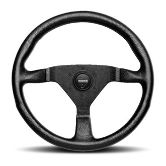 MOMO® - 3-Spoke Montecarlo Series Leather Steering Wheel with Black Stitch