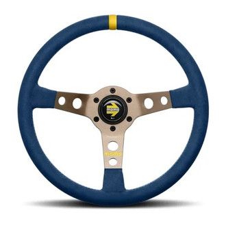 MOMO® - 3-Spoke MOD.07 Series Microfiber Steering Wheel with Yellow Center Mark