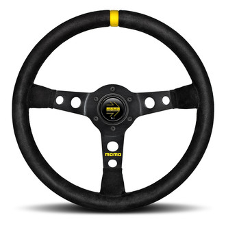 MOMO® - 3-Spoke MOD.07 Series Suede Steering Wheel with Yellow Center Mark