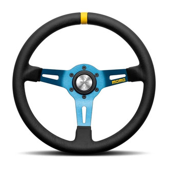 MOMO® - 3-Spoke MOD.08 Series Black Leather Steering Wheel