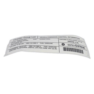 Mopar® - Vehicle Emission Control Information Label