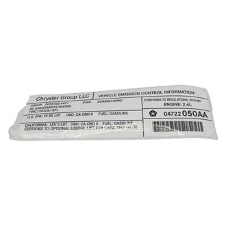 Mopar® - Vehicle Emission Control Information Label