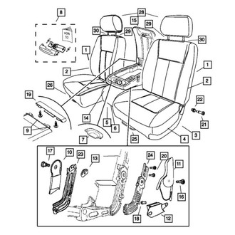 Dodge OE - Front Left Seat Back Cushion Cover