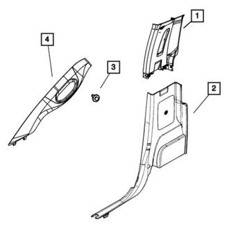 Dodge OE - Right Upper Door Pillar Post Trim Set