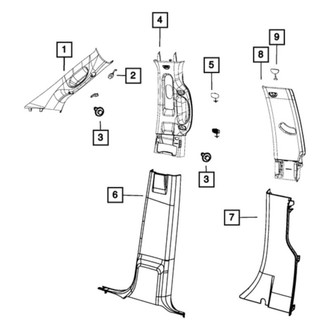 Ram OE - Right Lower Door Pillar Post Trim Set