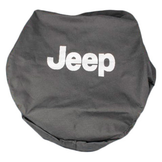 Mopar® - 34" Black Spare Tire Cover with White Jeep Logo