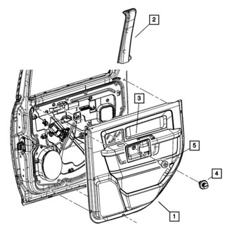 Dodge OE - Right Door Pillar Post Trim Set