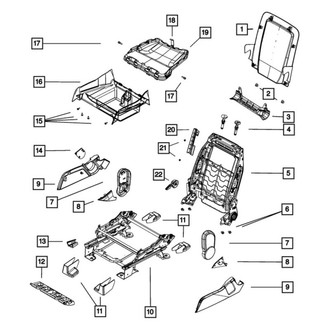 Dodge OE - Front Right Outer Seat Track Cover