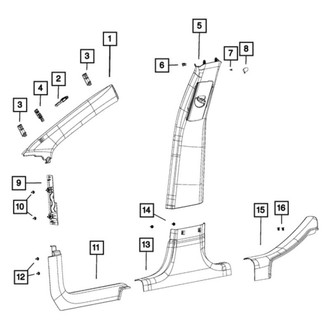 Jeep OE - Right Lower Door Pillar Post Trim Set