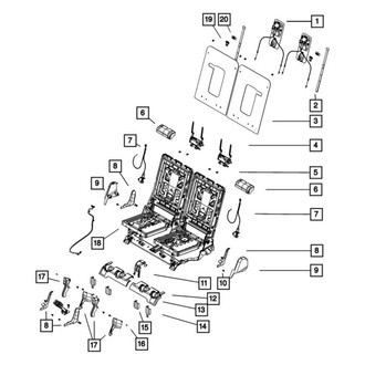 Dodge OE - Rear Center Seat Frame Trim Panel