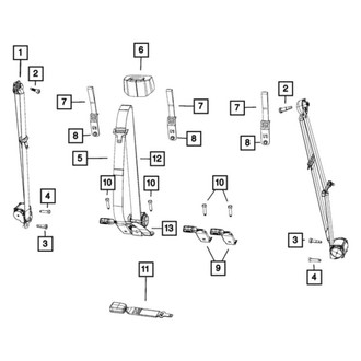 Mopar® - 2nd Row Seat Belt And Retractor