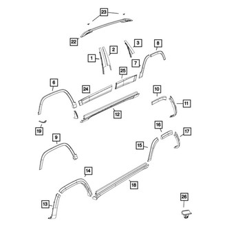 Mopar® - Driver Side Quarter Panel Wheel Flare Molding