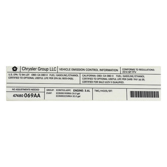 Mopar® - Vehicle Emission Control Information Label