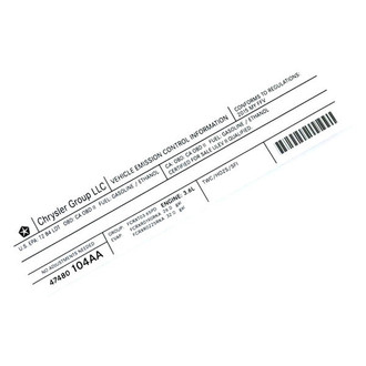 Mopar® - Vehicle Emission Control Information Label