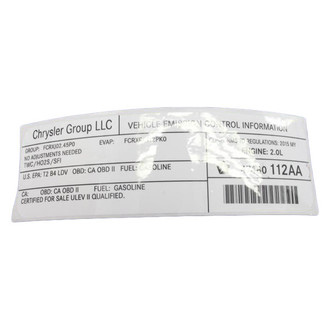 Mopar® - Vehicle Emission Control Information Label