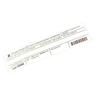 Mopar® - Vehicle Emission Control Information Label