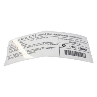 Mopar® - Vehicle Emission Control Information Label